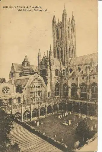 PC25009 Glockenturm und Kreuzgang. Kathedrale von Canterbury. J.G. Charlton. 1915