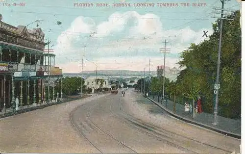 PC28035 Florida Road. Durban blickt auf den Bluff. G.S.J. Nr. 19. 1910