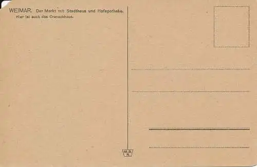 PC31141 Weimar. Der Markt mit Stadthaus und Hofapotheke