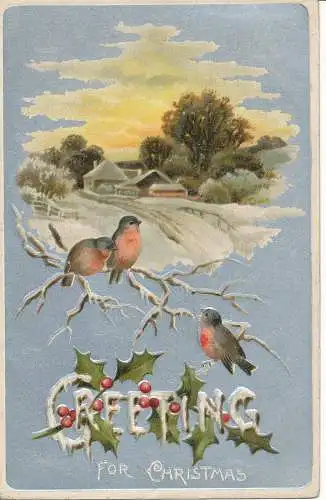 PC26918 Grüße zu Weihnachten. Davidson Bros. 1910
