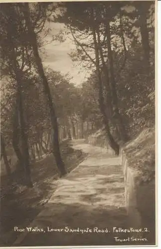 PC24126 Pine Walks. Untere Sandgate Road. Folkestone. Truart Serie. 1927