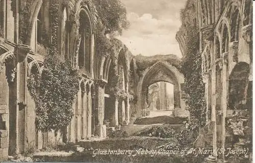 PC26526 Glastonbury Abbey. Kapelle St. Marien. Hl. Josef. Frith. Nr 52051. 1934