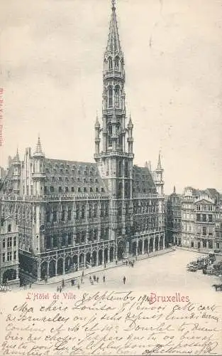 PC30213 L Hotel de Ville. Bruxelles. 1904