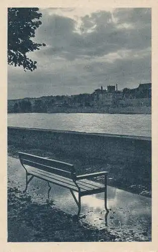 PC31236 alte Postkarte. Eine Bank in der Nähe des Flusses. Nr. 1006. 1946