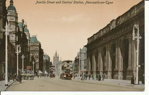 PC28961 Neville Street und Hauptbahnhof. Newcastle auf Tyne. Valentinstag. Nr. 033