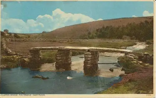 PC26240 Klatschbrücke. Postbrücke. Dartmoor. Nr. 11036. 1958