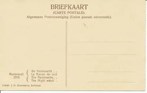 PC32377 Rembrandt 2016. Die Nachtwache. J. M. Schalekamp