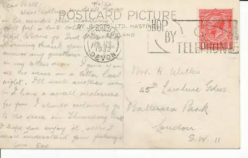 PC24997 Torquay. Die Küste von Petitor. Judges Ltd. No 6725. 1932