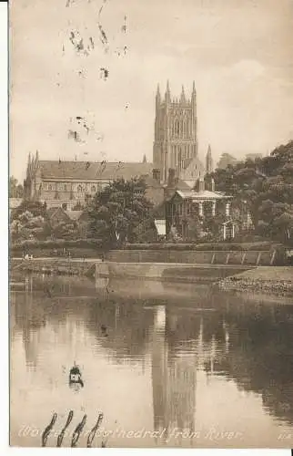 PC30494 Worcester Cathedral vom Fluss. Frith. Nr. 29301A. 1922