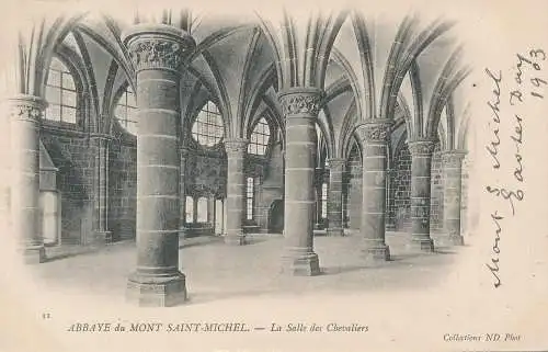 PC31291 Abbaye du Mont Saint Michel. La Salle des Chevaliers. Neurdein Freres. 1