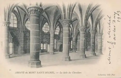 PC31291 Abtei Mont Saint Michel. Der Rittersaal. Neurdein Brüder. 1