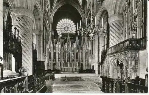 PC25822 Kathedrale von Durham. Chor- und Bischofsthron. John R. Edis. RP. 1964