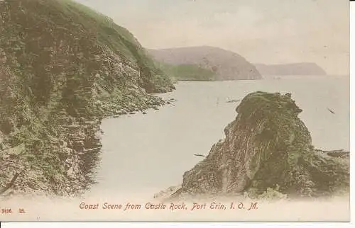 PC25771 Küstenszene von Castle Rock. Port Erin. I. O. M. Hartmann. 1906