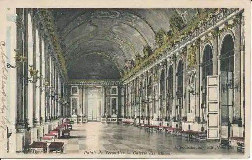 PC28141 Schloss Versailles. Eisgalerie. A. Bourdier. 1904