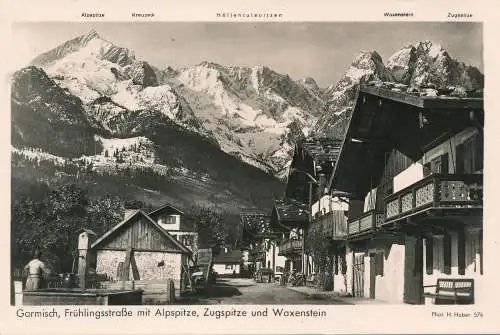 PC31052 Garmisch. Fruchtingsstraße mit Alpspitze. Zugspitze und Waxenstein. H. H