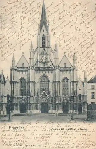 PC30254 Brüssel. Die Kirche St. Bonifatius in Ixelles. Nels. Nr. 102. 1903