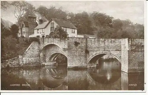 PC28817 Ludford Bridge. Valentinstag. Foto braun. Nr 21893