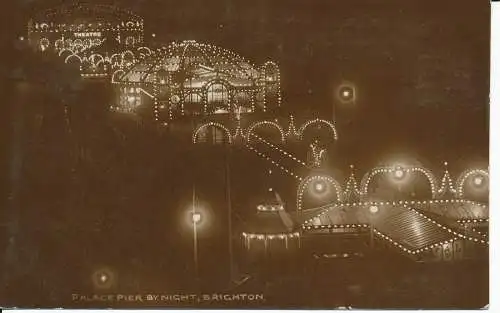 PC30807 Palace Pier bei Nacht. Brighton. 1923