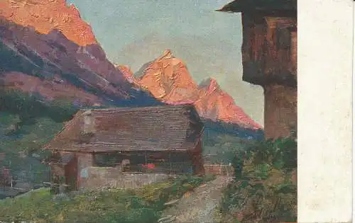 PC28324 Polesello. Sonnenuntergang auf dem Antelao. G. Schutzschalter. 1924