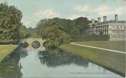 PC28893 Clare College und Brücke. Cambridge. 1913