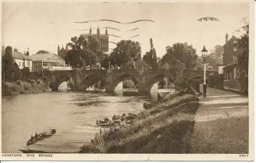 PC23675 von Hereford. Wye Bridge. Photochrom. Nr. 67017. 1934