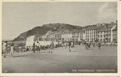 PC32567 Die Promenade. Aberystwyth. Nr. 53. 1954