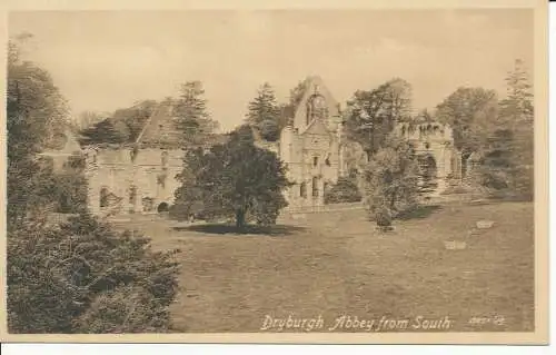 PC24888 Dryburgh Abbey aus dem Süden. Valentinstag