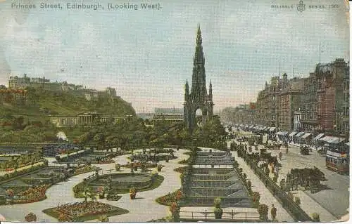 PC23820 Princes Street. Edinburgh. Blick nach Westen. Zuverlässig. 1905