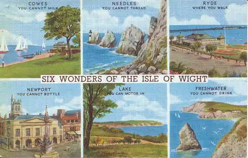 PC30768 Sechs Wunder der Isle of Wight. Multi-View. Lachs. Nr. 4620. 1959