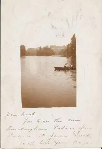 PC32761 alte Postkarte. Männer auf dem Boot. 1904