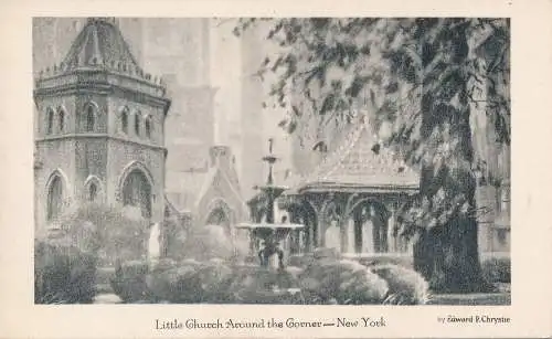 PC30425 Kleine Kirche um die Ecke. New York. Edward P. Chrystie. Collotyp