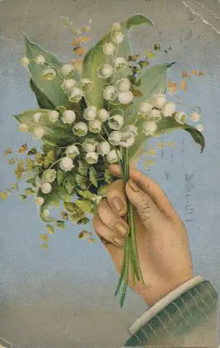 PC29261 alte Postkarte. Blumen und Hand. B. B. London