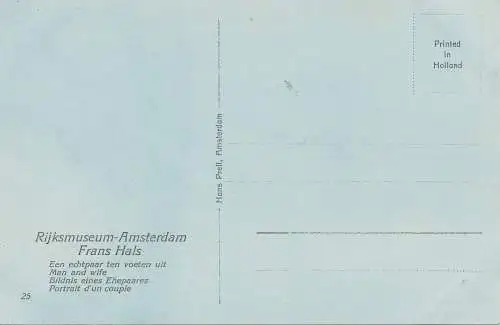 PC32387 Rijksmuseum Amsterdam Frans Hals. Mann und Ehefrau. Hans Prell. Nr. 25