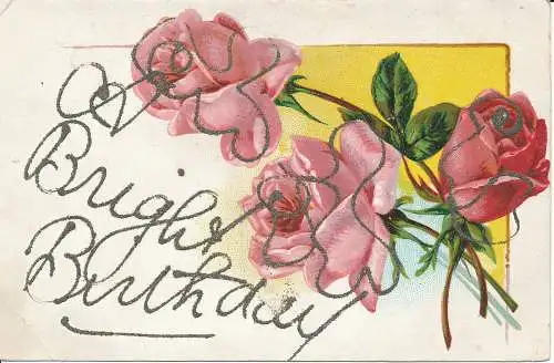 PC32574 Grußpostkarte. Ein heller Geburtstag. M. und D. Ausgezeichnet