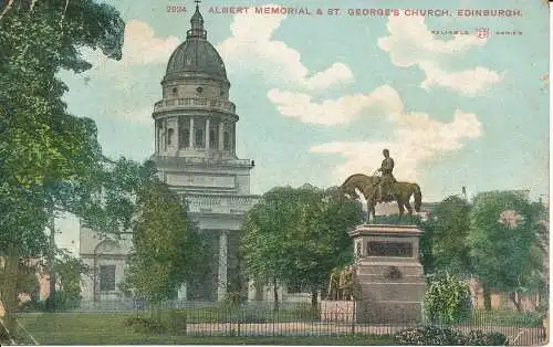 PC32707 Albert Memorial und St. Georges Church. Edinburgh. Zuverlässig. 1905