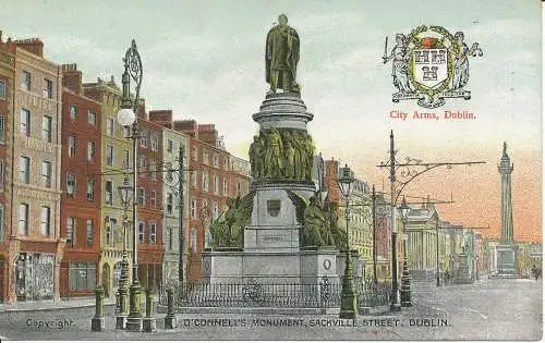 PC24834 O Connells Monument. Sackville Street. Dublin. Chass. L Reis