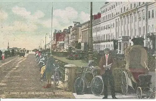 PC25610 The Parade and Burlington Hotel. Eastbourne. O. C. Gerste. Compton Serie