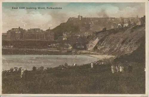 PC32682 East Cliff mit Blick nach Westen. Folkestone. 1927