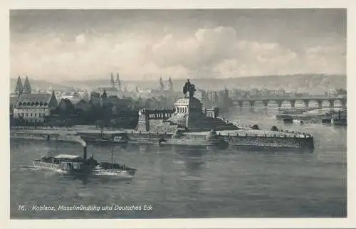 PC31239 Koblenz. Moselmundung und Deutsches Eck. Hoursch und Bechstedt. Rheingol