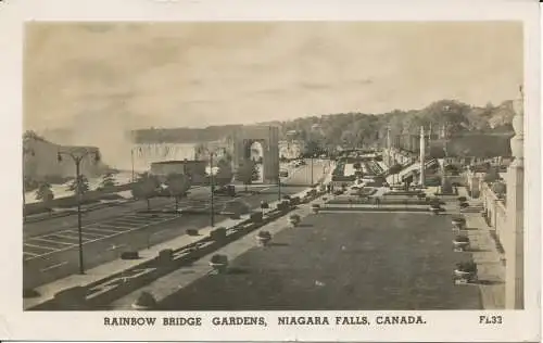 PC28303 Regenbogenbrückengärten. Niagarafälle. Kanada. F.H. Leslie. RP. 1949