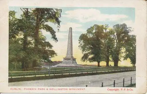 PC32827 Dublin. Phoenix Park und Wellington Monument. F.F