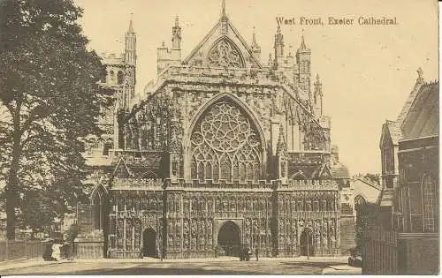 PC24124 Westfront. Kathedrale von Exeter. Chandler. Nr. 167261. 1916