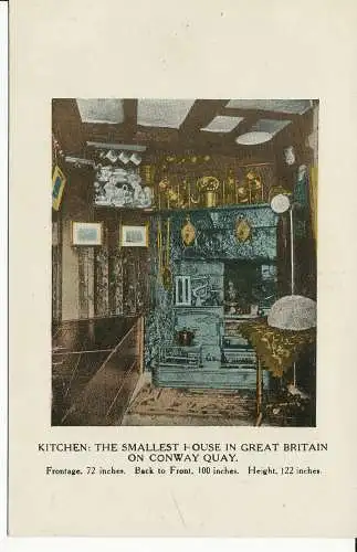 PC33006 Küche. Das kleinste Haus Großbritanniens am Conway Quay. E. Jones. N