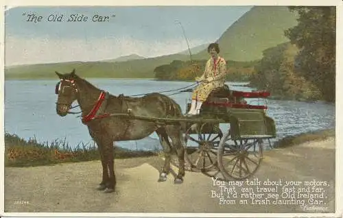 PC26867 Der alte Beiwagen. Frau mit Pferd. Valentinstag. Nr. 205245