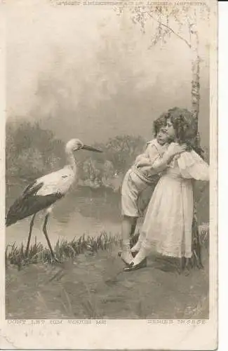 PC26135 Lass ihn mich nicht berühren. Kinder und Storch. 1905