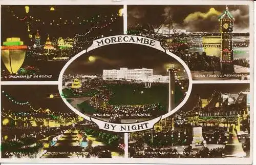 PC32713 Morecambe bei Nacht. Multi-View. Valentinstag. RP. 1952