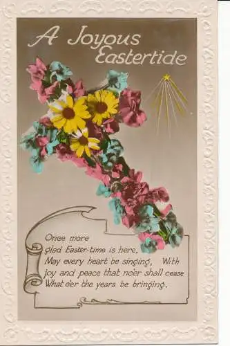 PC26906 Grußkarte. Ein freudiges Ostern. Blumen. RP