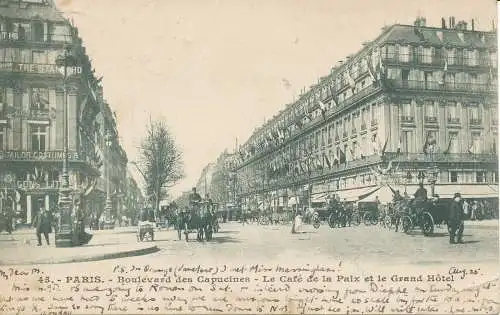 PC27098 Paris. Boulevard des Capucines. Das Cafe de la Paix und das Grand Hotel. Nein