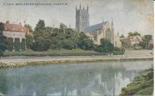 PC32684 Worcester Cathedral aus N.W. Photochrom. Celesque. Nr. C.5246. 1920