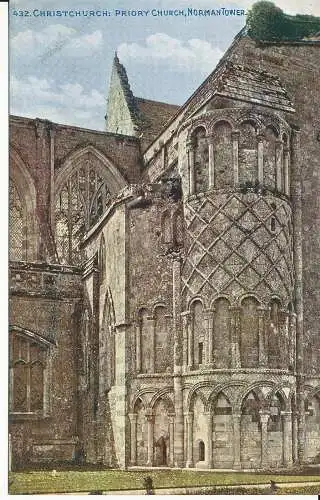 PC29203 Christchurch. Prioratskirche. Norman Tower. Photochrom. Celesque. Nr. 432